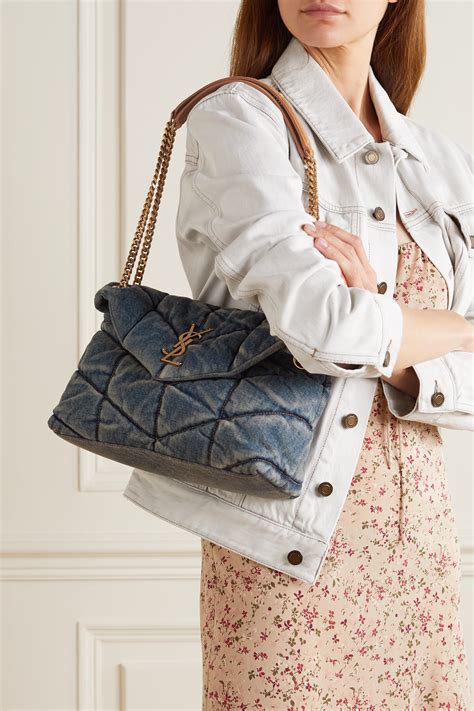 ysl denim circle bag|ysl loulou puffer suede.